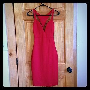 Red strappy mini dress